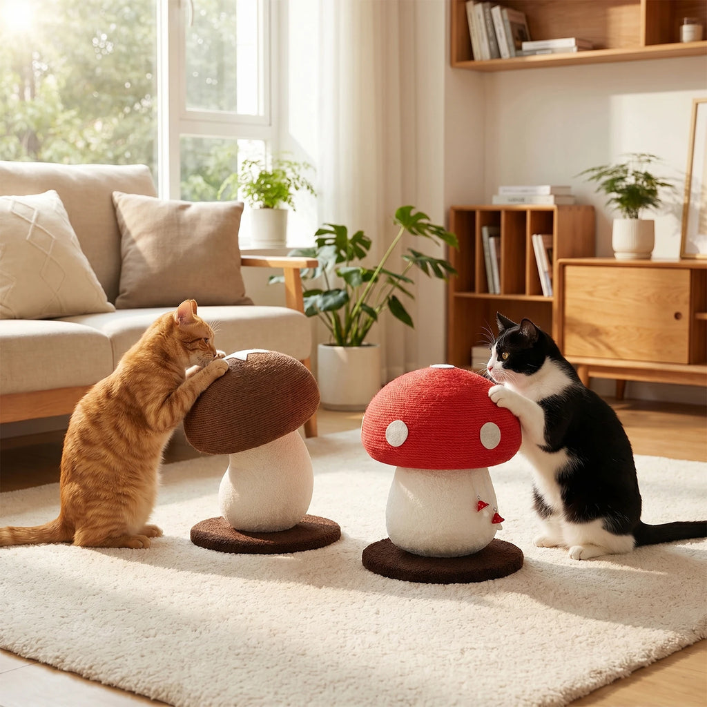 Griffoir champignon en sisal naturel pour chat