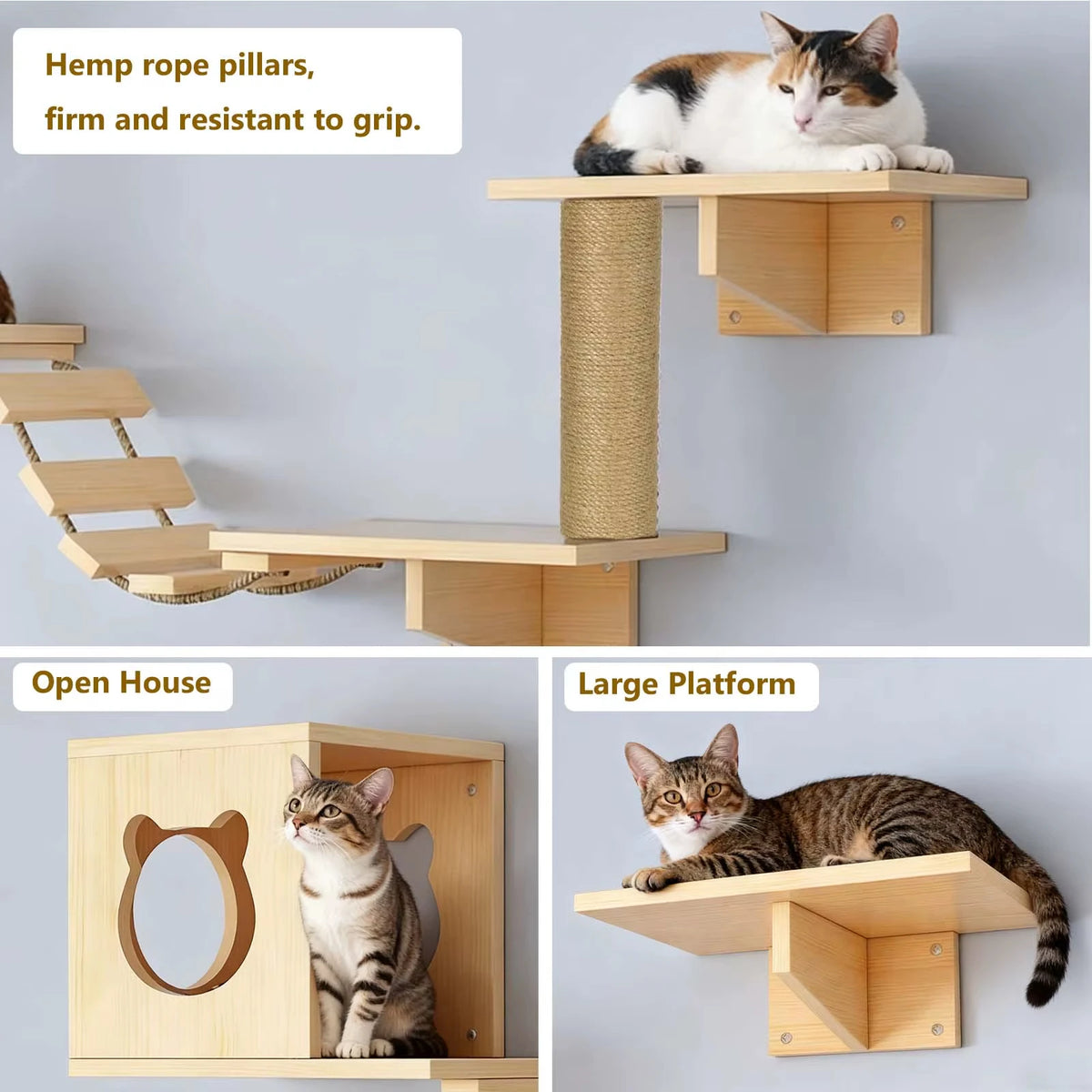 Maisonnette murale pour chat avec ouverture découpée en forme de patte