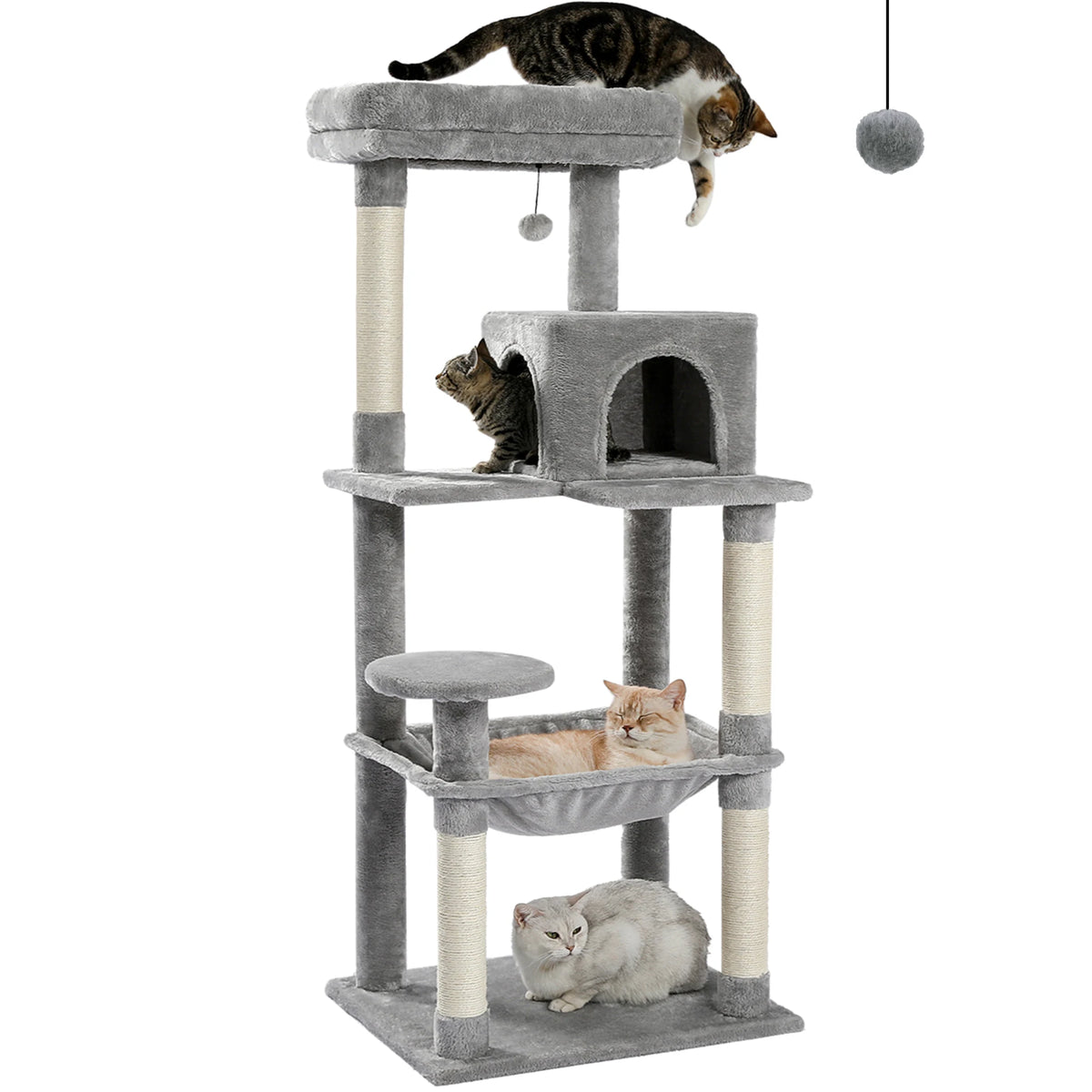 Arbre à chat 5 niveaux avec grand hamac et niche