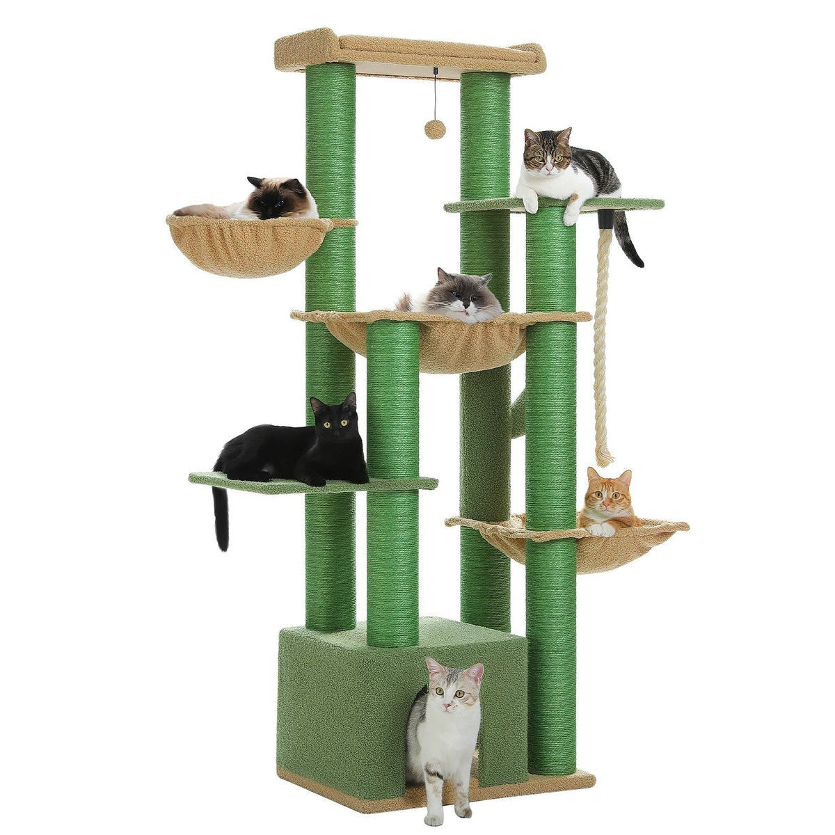 Arbre à chat 170 cm, coloris vert