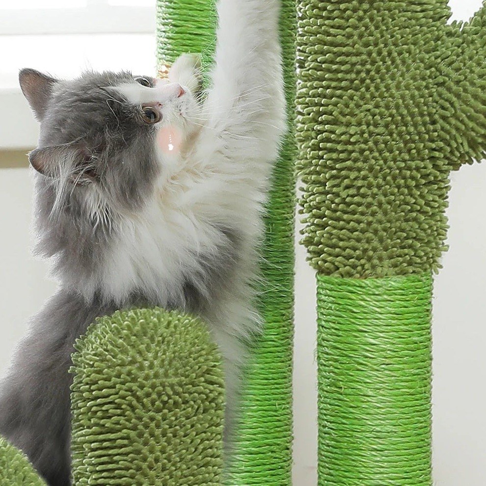 Griffoir cactus 3 poteaux en sisal, vue 3