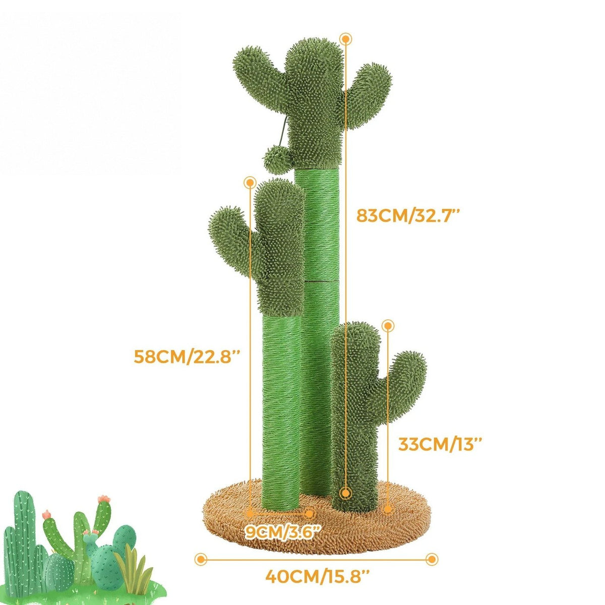 Griffoir cactus 3 poteaux en sisal, vue 5