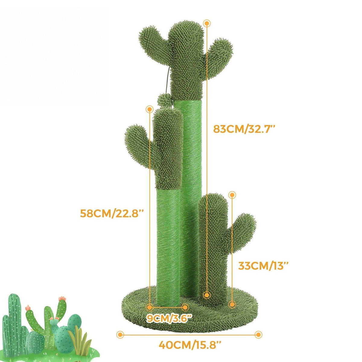 Griffoir cactus 3 poteaux en sisal, vue 6