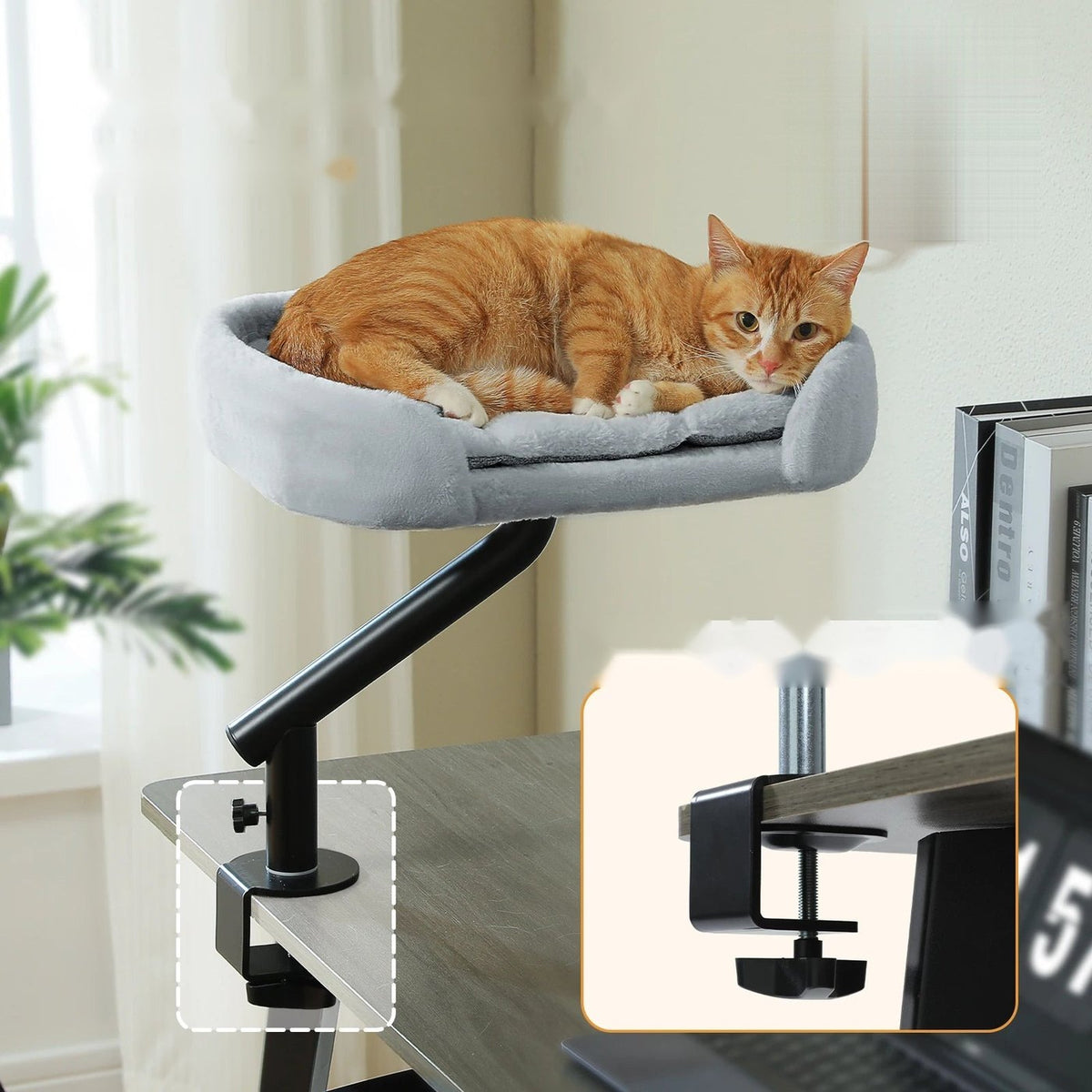 Lit de bureau pivotant à 360° pour chat, vue 2