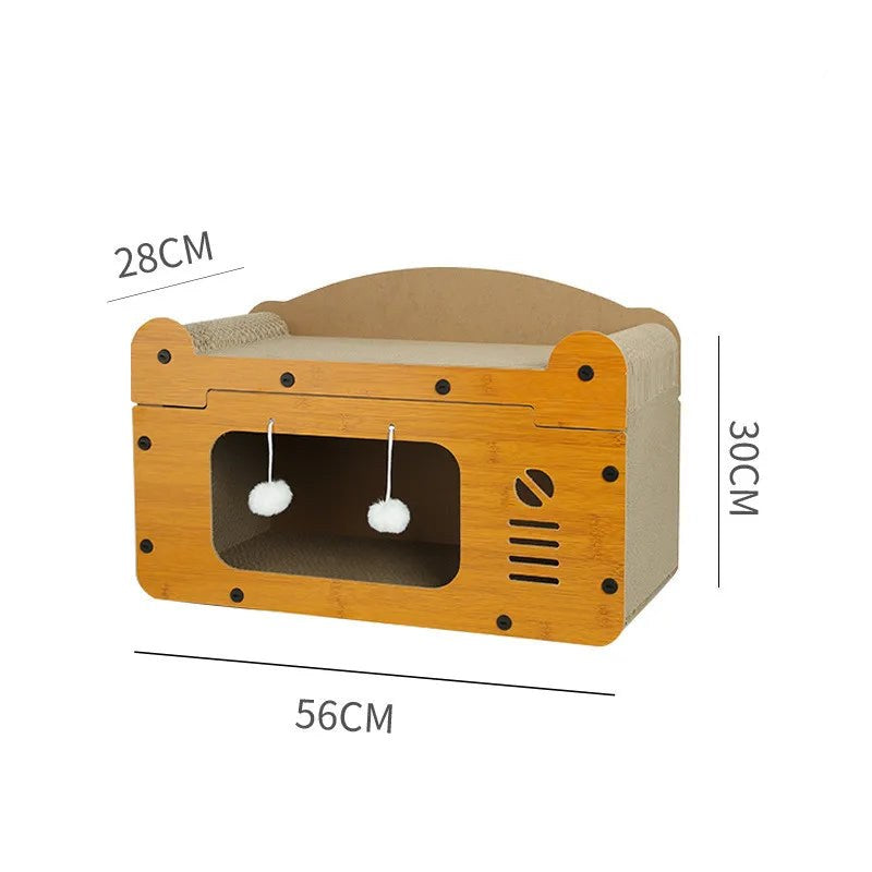Maison-lit griffoir en carton, dimensions